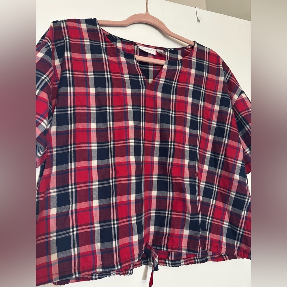 Red and blue plaid top NWOT